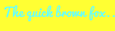 Image with Font Color 66FFFF and Background Color FFFF33